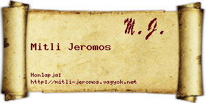 Mitli Jeromos névjegykártya